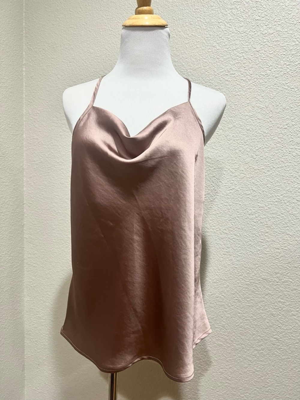 Pleione Satin Drape Front Camisole, S